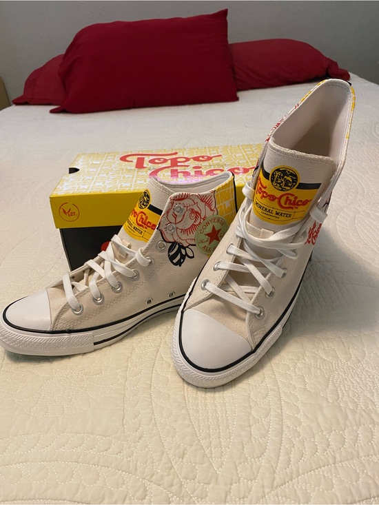 Converse Other - Converse Topo Chico New High-Top Sneakers in Natural with Yellow & Red Accents